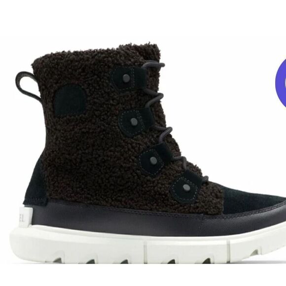 Sorel Explorer II Joan Cozy (Women) - Black/Tea Light NWOB Size 11 - Picture 1 of 7